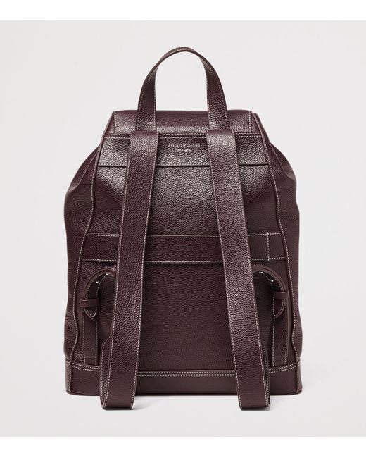 Aspinal Purple Medium Leather Hudson Backpack