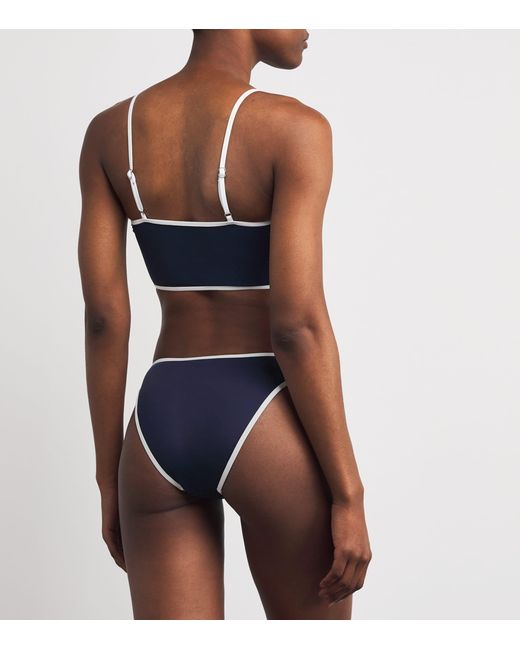Polo Ralph Lauren Blue Polo Pony Two-Tone Bikini Bottoms