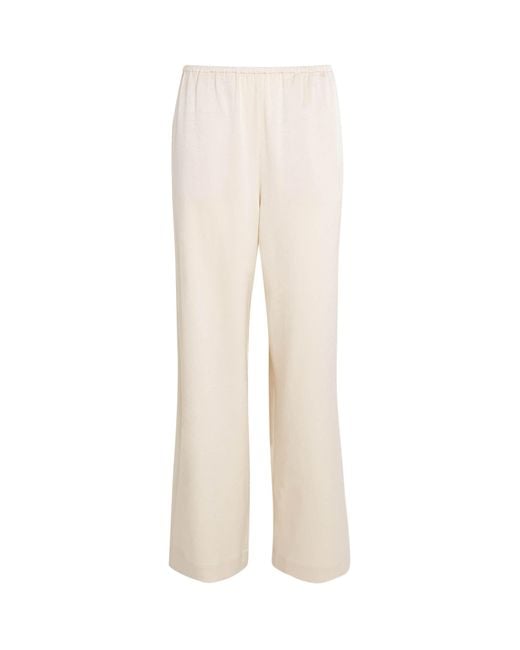 Nanushka White Silk Arvenn Wide-Leg Trousers