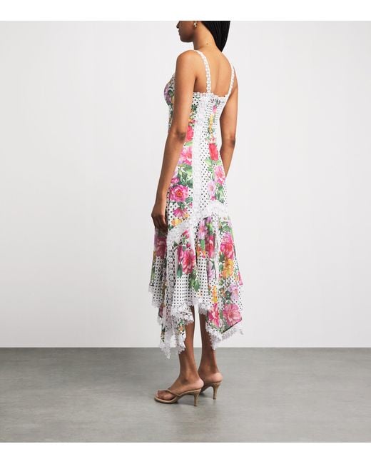 Charo Ruiz White Floral Rosario Midi Dress