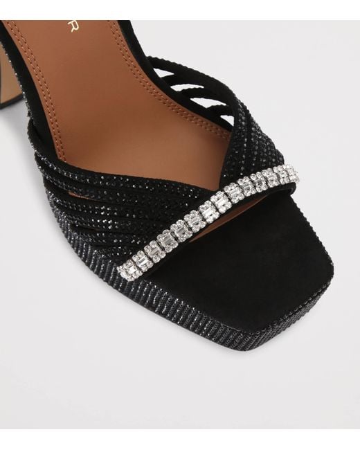 Kurt Geiger Black Crystal Strap Platform Sandals