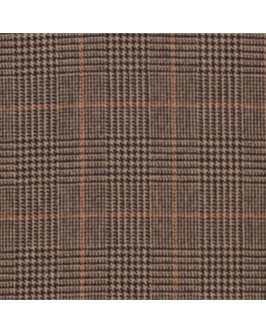 Saint Laurent Brown Check Print Midi Skirt