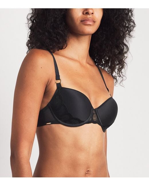 Chantelle Black Fleurs Memory T-Shirt Bra