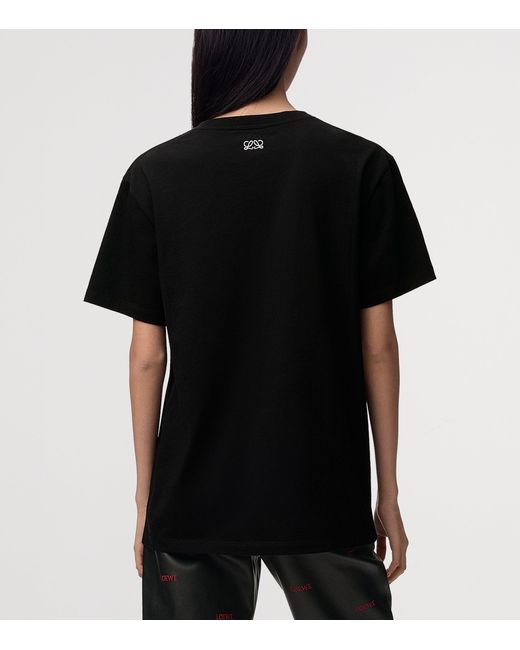 Loewe Black Cotton-Blend Printed T-Shirt