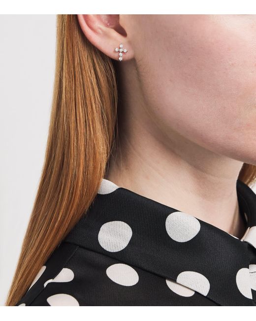 PERSÉE Metallic And Diamond Cross Single Stud Earring