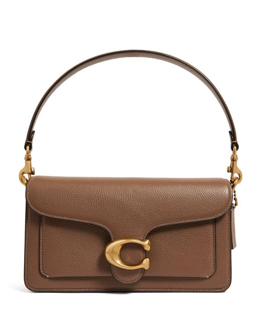 COACH Pebbled Leather Tabby Shoulder Bag in Brown | Lyst
