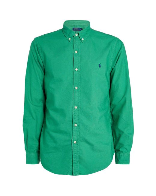 Polo Ralph Lauren Cotton Polo Pony Oxford Shirt in Green for Men | Lyst UK