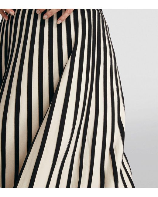 Joseph Black Stripes Midi Skirt