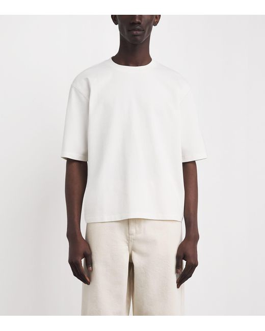 Wax London White Organic Cotton Cropped Mark T-Shirt for men