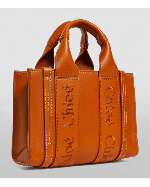 Chloé Brown Mini Leather Woody Tote Bag