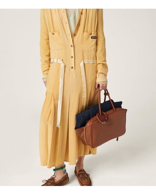 Miu Miu Brown Leather Beau Shoulder Bag