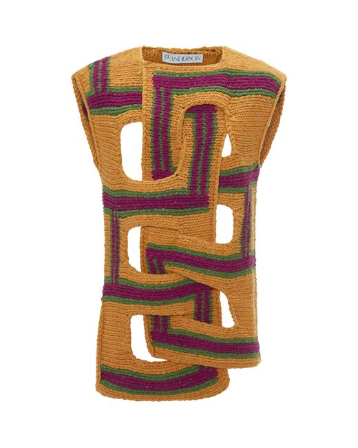 J.W. Anderson Orange Interwoven Stripe Sweater Vest for men