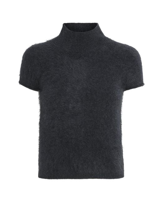 ME+EM Black Brushed Cashmere Shrunken Baby T-Shirt