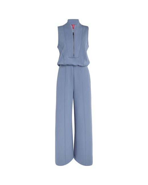 Spanx Blue Airessentials Half-Zip Jumpsuit