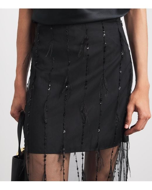 Rag & Bone Black Embellished Geena Mini Skirt