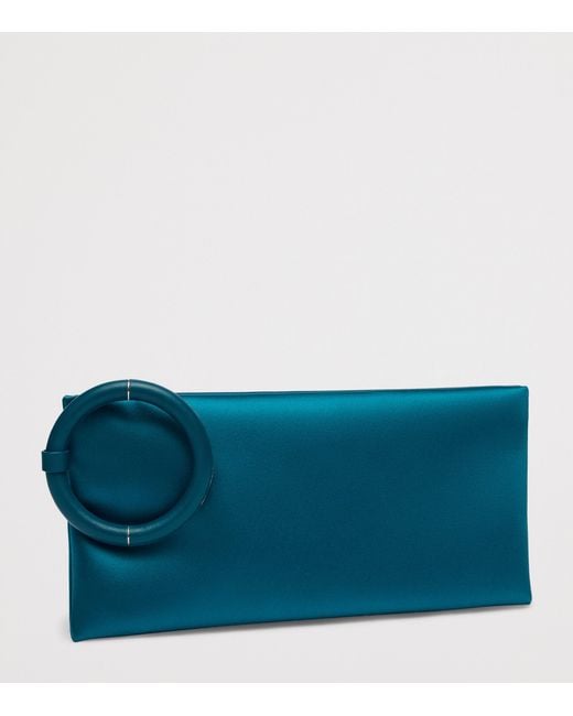 Tom Ford Blue Satin Ring Clutch