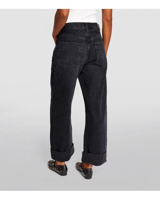 Citizens of Humanity Blue Ayla Mid-Rise Wide-Leg Jeans