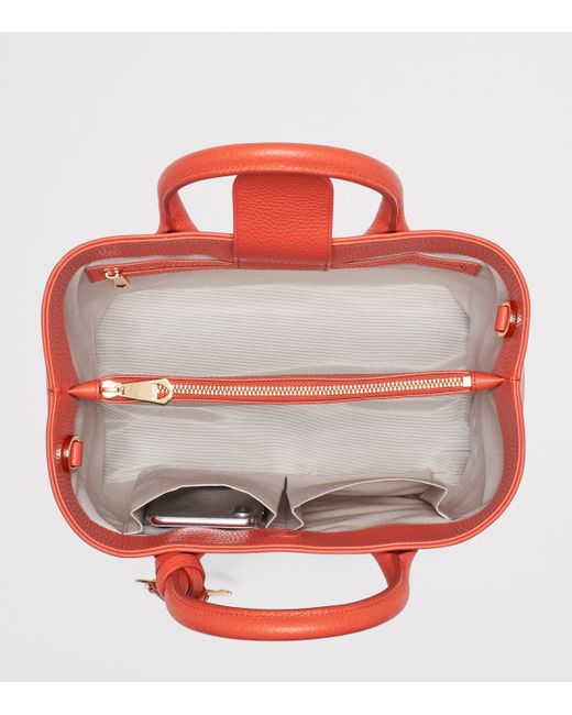 Aspinal Red Medium Leather London Tote Bag