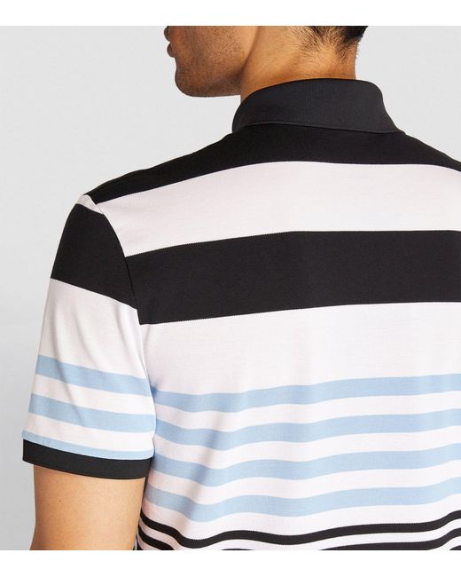 RLX Ralph Lauren White Cotton-blend Striped Polo Shirt for men