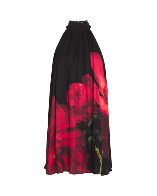 Alice + Olivia Red Peony Print Mini Dress