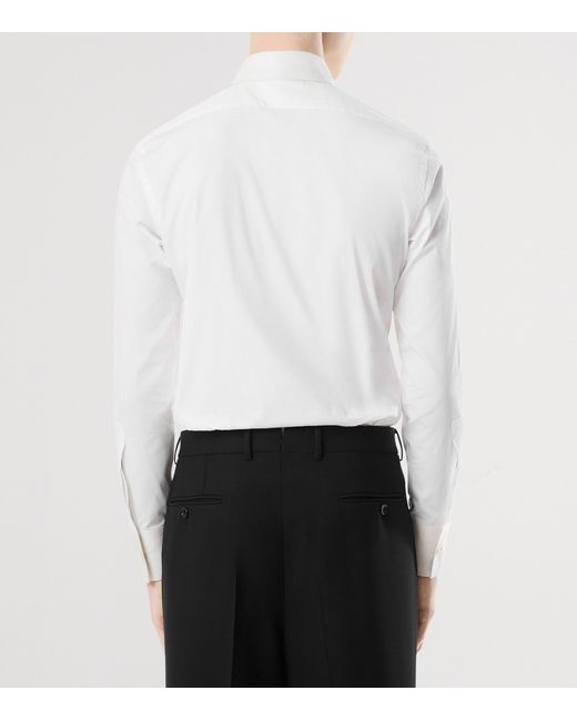 Tom Ford White Cotton Grosgrain-Collar Shirt for men