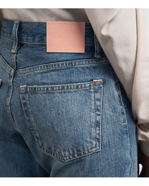 Acne Blue Mid-Rise Straight Jeans