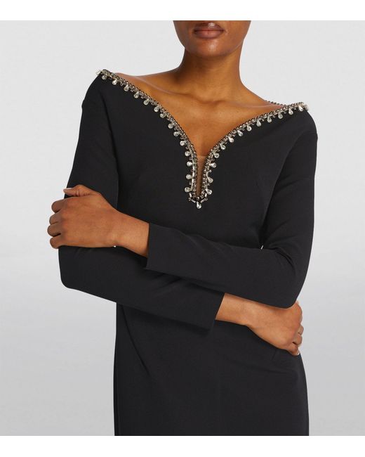 Safiyaa Black Crystal-embellished Smyth Dress
