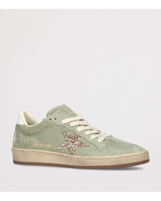 Golden Goose Deluxe Brand Green Suede Ball Star Sneakers