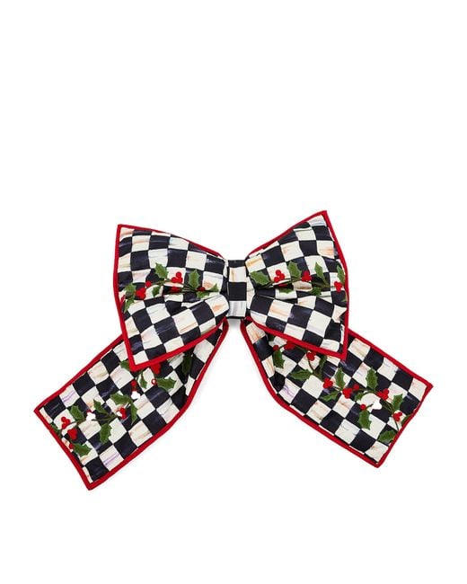Mackenzie-Childs White Courtly Check Holly Large Bow