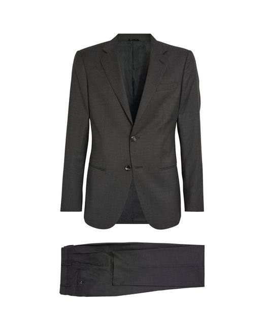 Giorgio Armani Black Wool Single-breasted Two-piece Suit for men