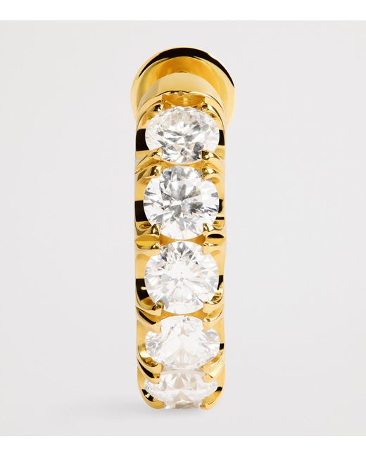 Spinelli Kilcollin Metallic And Pavé Diamond Macro Single Hoop Earring