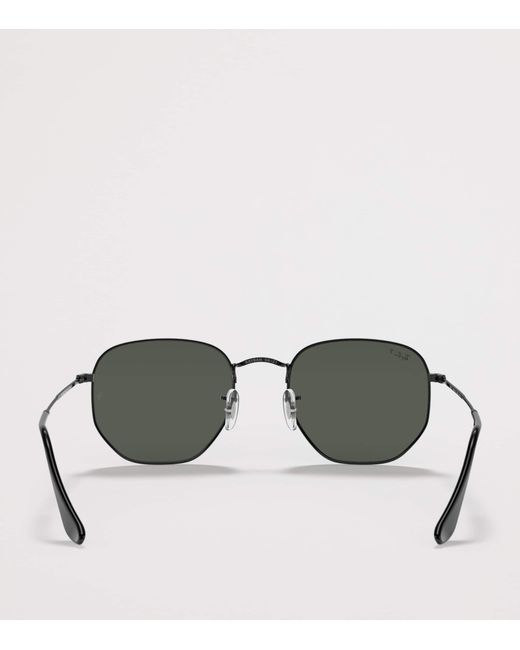 Ray-Ban Gray Metal Hexagonal Irregular Sunglasses