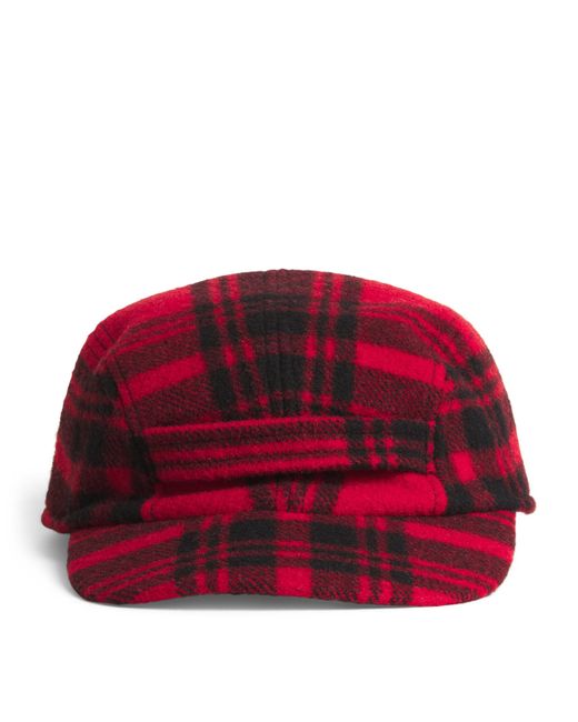 Polo Ralph Lauren Red Wool-Blend Check Hunting Cap for men