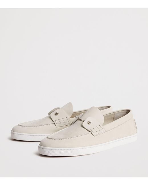 Christian Louboutin White Chambeliboat Leather Boat Shoes