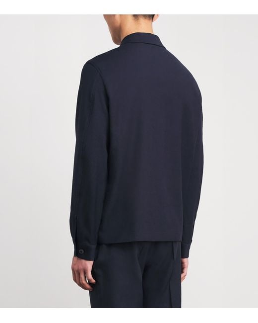 Sunspel Blue Wool Overshirt for men