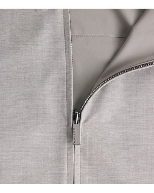 Paul & Shark Gray Cotton-Blend Storm System Reversible Windbreaker for men