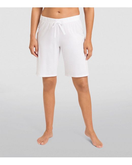 Hanro White Cotton Natural Wear Shorts