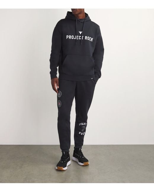 Under Armour Project Rock Icon Fleece Hoodie in Blue for Men Lyst UK