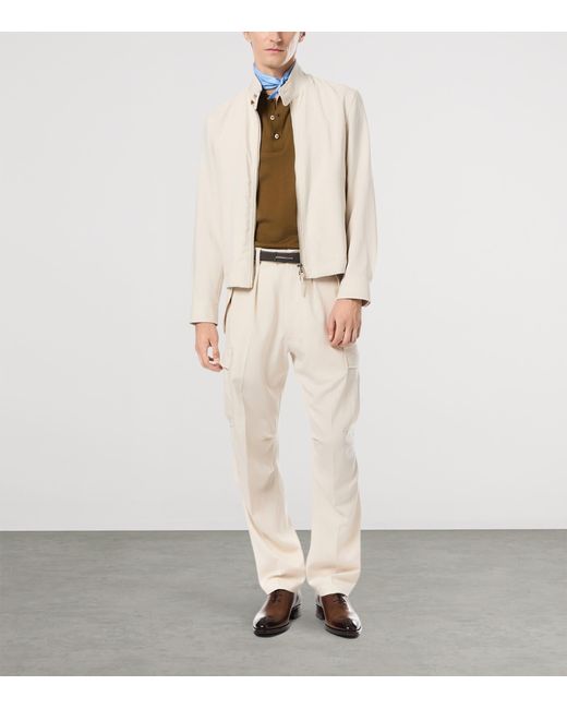 Tom Ford Brown Cotton-Blend Polo Shirt for men