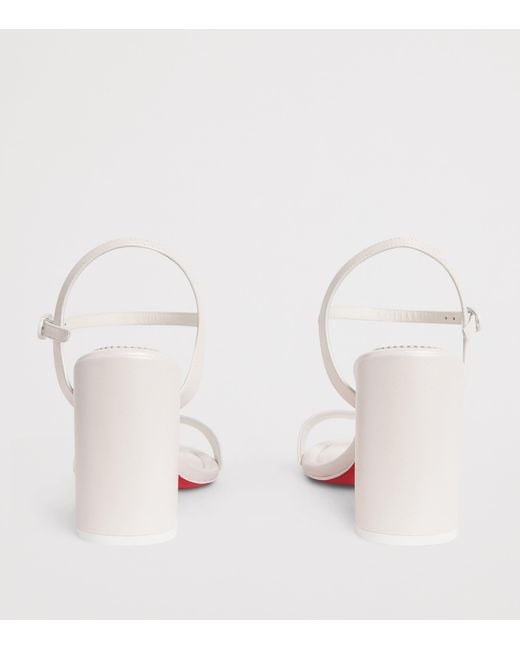 Christian Louboutin White Miss Jane Nappa Leather Sandals 85