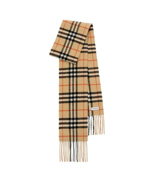Burberry Metallic Cashmere Narrow Check Scarf