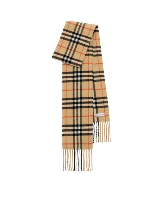 Burberry Metallic Cashmere Narrow Check Scarf