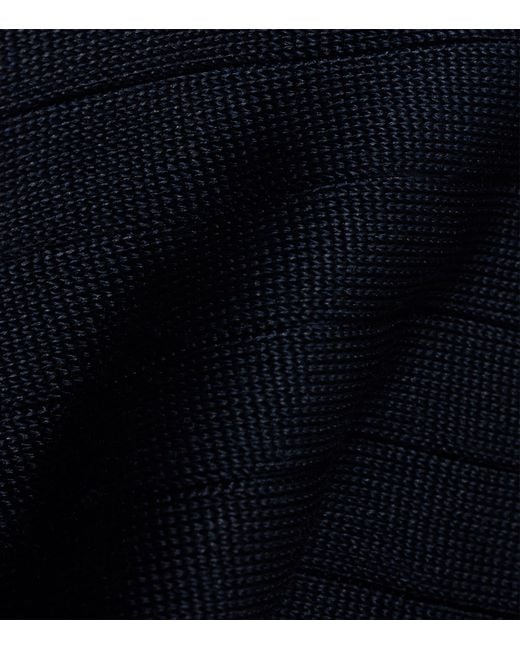 Miu Miu Blue Silk-Blend Logo Socks