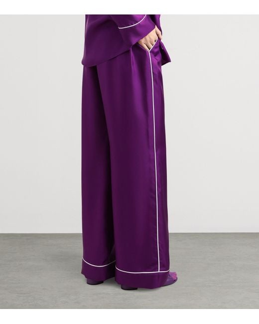Dolce & Gabbana Purple Silk Trousers