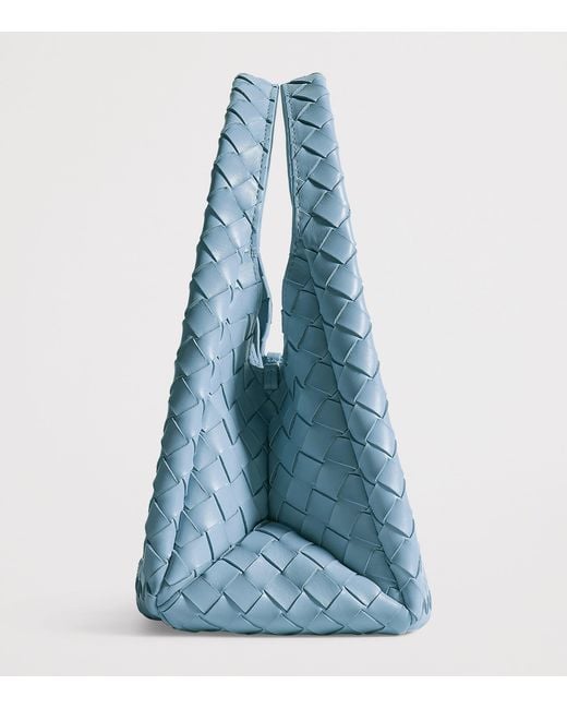 Bottega Veneta Blue Leather Campana Shoulder Bag