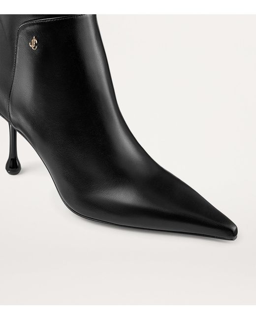Jimmy Choo Black Cycas 80 Lambskin Ankle Boots
