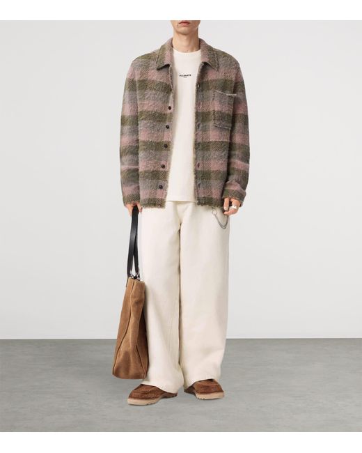 AllSaints White Organic Cotton Mikro Oversized T-Shirt for men