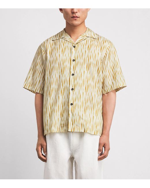 Commas Natural Cotton-Silk Brushstroke Shirt for men