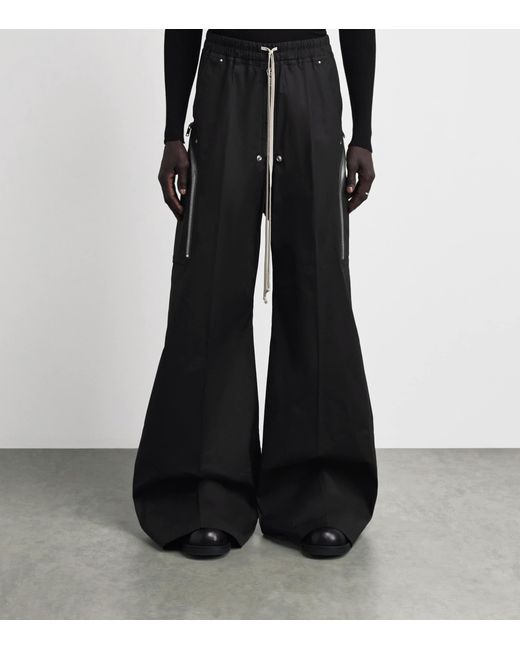 Rick Owens Black Stretch-Cotton Heizer Belas Cargo Trousers for men