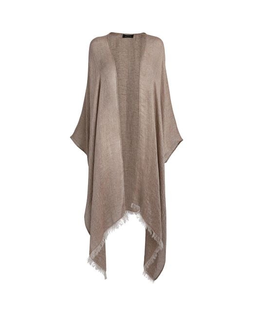 Fabiana Filippi Natural Linen-Blend Shawl Cloak